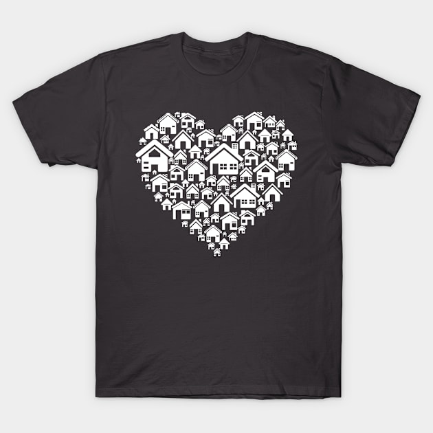 Home is Where the Heart is - White T-Shirt by hbwdesigns